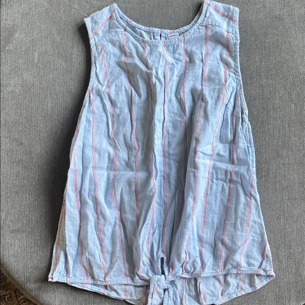 Old Navy Light Blue Striped Tank Top